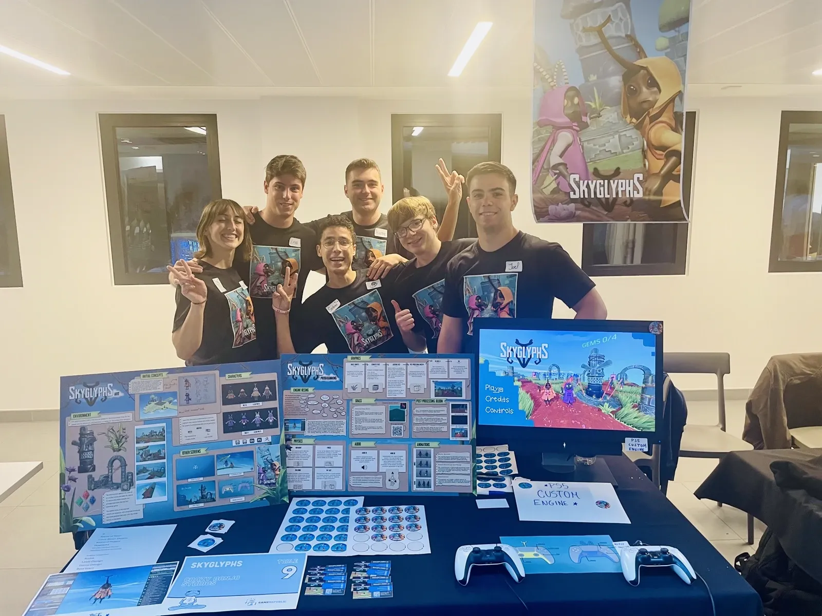 The SkyGlyphs team at the Game Republic Student Showcase 2025