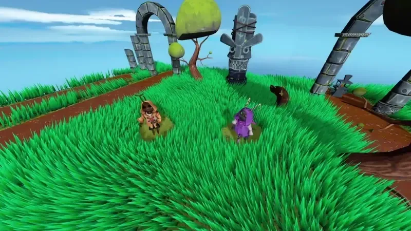 Interactive grass reacting to player movement