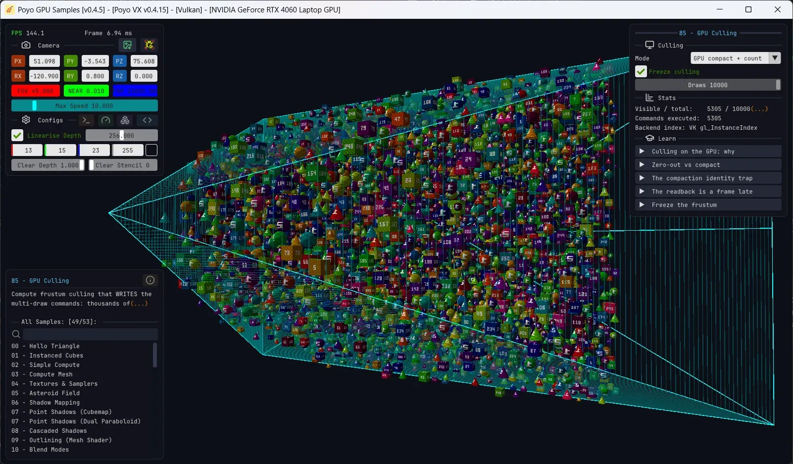 GPU Culling with compute frustum culling