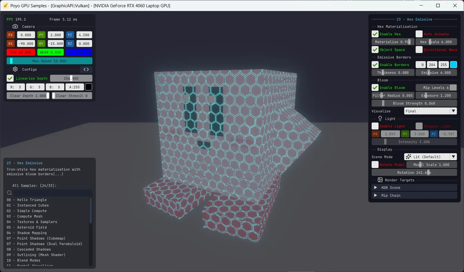 Hexagonal Emissive effect