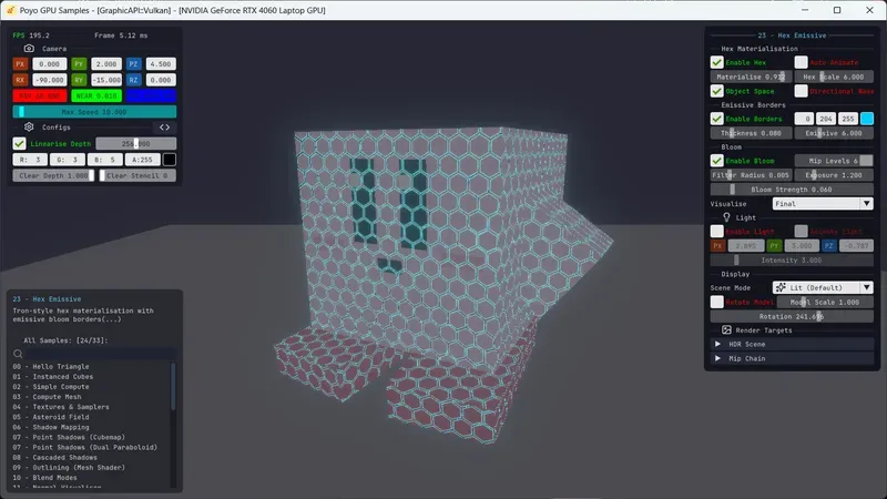 Hexagonal Emissive effect