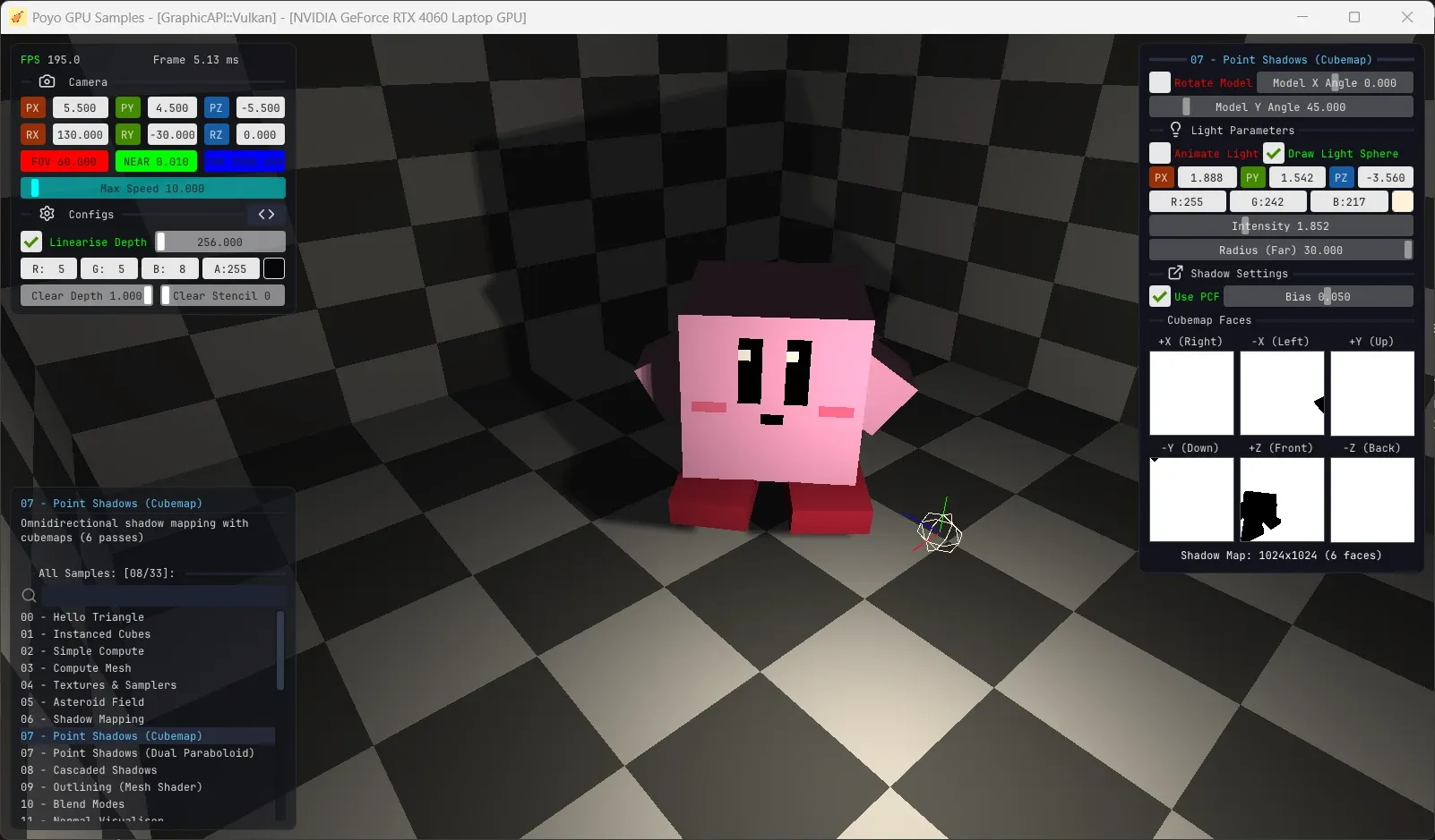 Point Shadows with cubemap