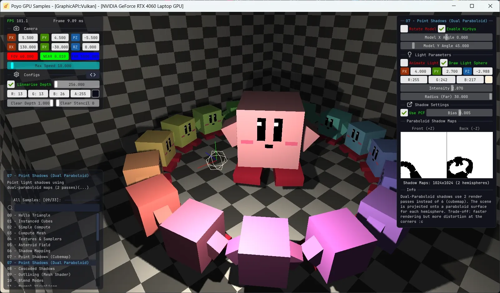 Dual Paraboloid Shadows