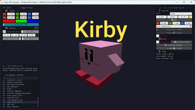 3D Text in world space